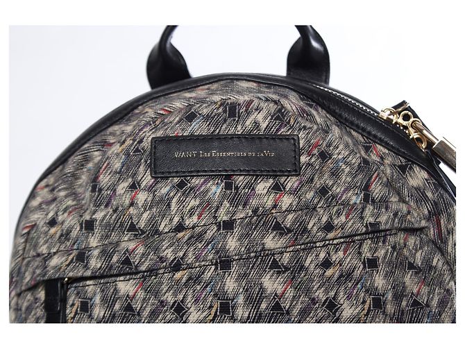 Autre Marque WOLLEN Les Essentiels de la Vie, Mini-Rucksack aus Leder Schwarz - Ansicht 7