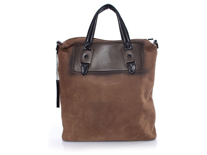 Autre Marque Diesel Nero Oro, borsa in camoscio marrone con tracolla. - vista 2