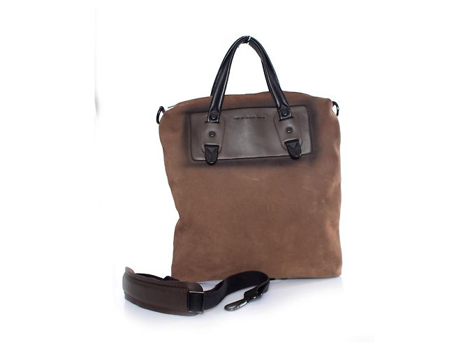 Autre Marque Diesel Nero Oro, borsa in camoscio marrone con tracolla. - vista 3