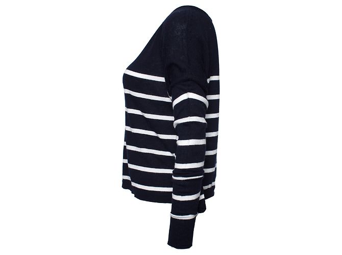 Vince, Blau-weiß gestreifter Pullover - Ansicht 2