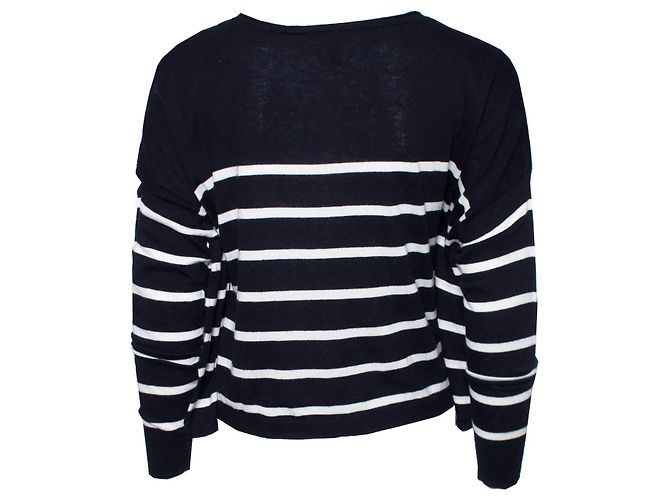 Vince, Blau-weiß gestreifter Pullover - Ansicht 3