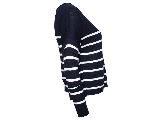 Vince, Blau-weiß gestreifter Pullover - Ansicht 4