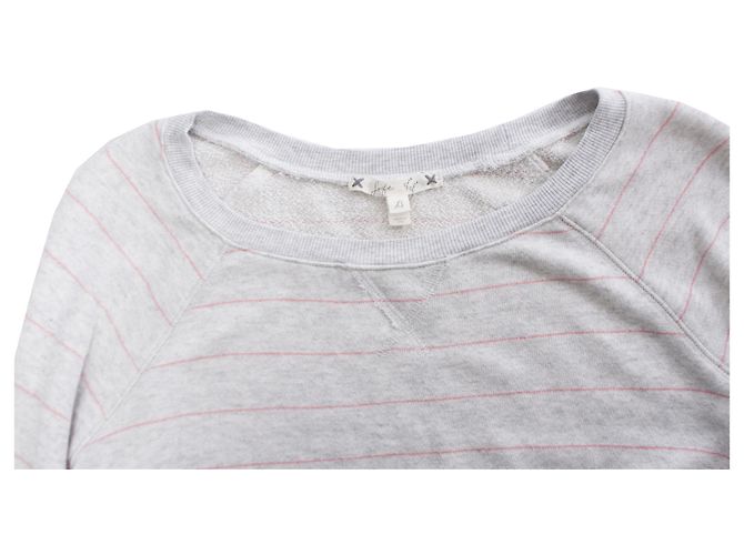 Joie, Grauer Pullover mit rosa Streifen. - Ansicht 5