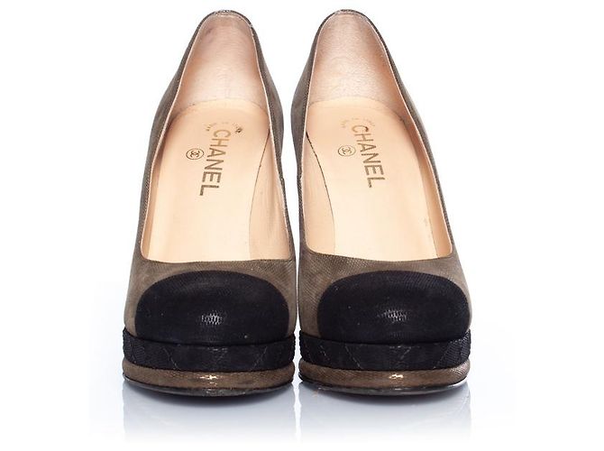 Chanel, Wildleder-Plateau-Heels - Ansicht 3