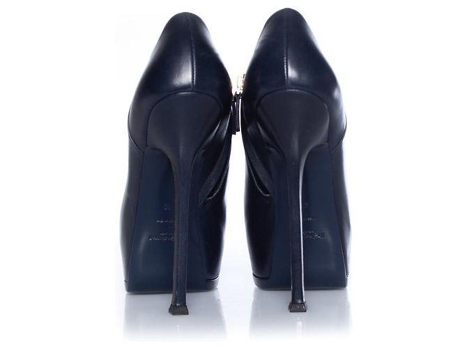 YVES SAINT LAURENT, Stivaletti Tribute in blu - vista 3