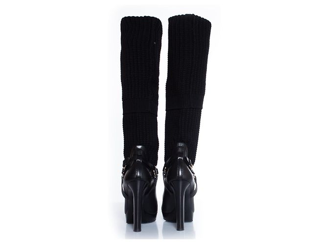 Gucci, Schwarze Overknee-Sockenstiefel - Ansicht 6