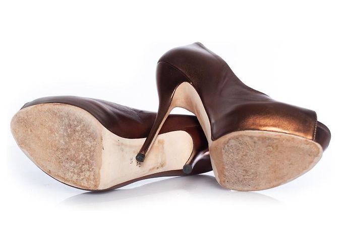 Gucci, Goldene Sofia-Peep-Toe-Pumps - Ansicht 7