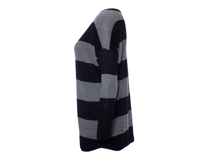 Joie, Grau-schwarz gestreifter Pullover - Ansicht 2