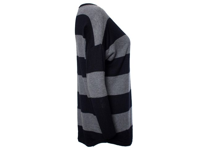 Joie, Grau-schwarz gestreifter Pullover - Ansicht 4