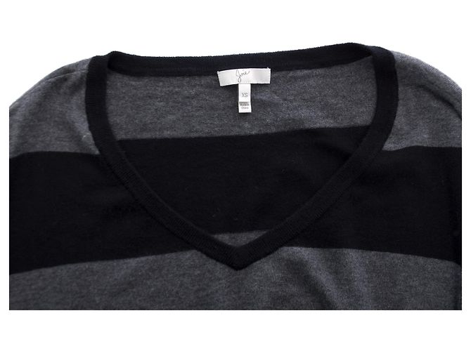 Joie, Grau-schwarz gestreifter Pullover - Ansicht 5