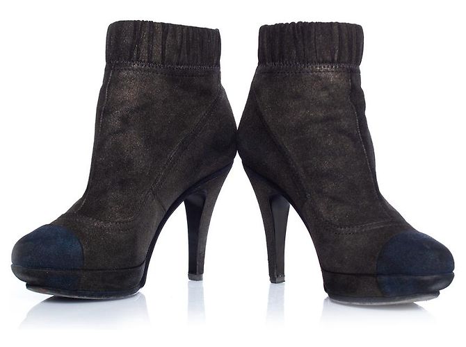 Chanel, botas de ante marrón Castaño - vista 5