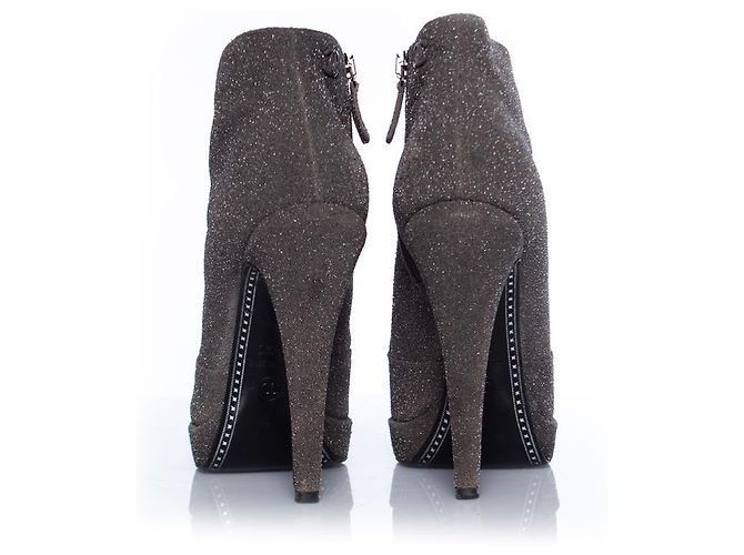 Chanel, Botas plataforma gris brillo - vista 5