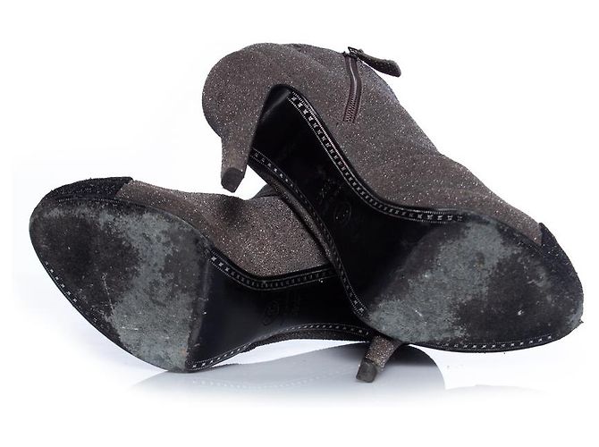 Chanel, Botas plataforma gris brillo - vista 8