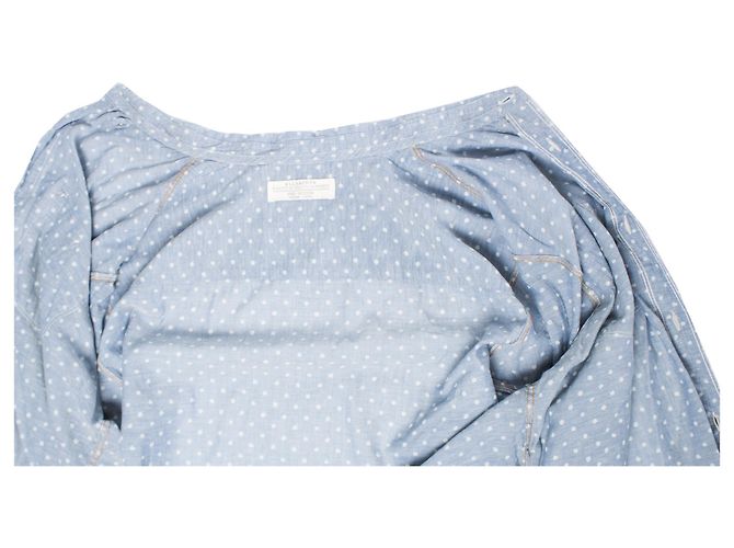 Autre Marque ALLE HEILIGEN, Hellblaue Polkadot-Bluse in Größe M. - Ansicht 4