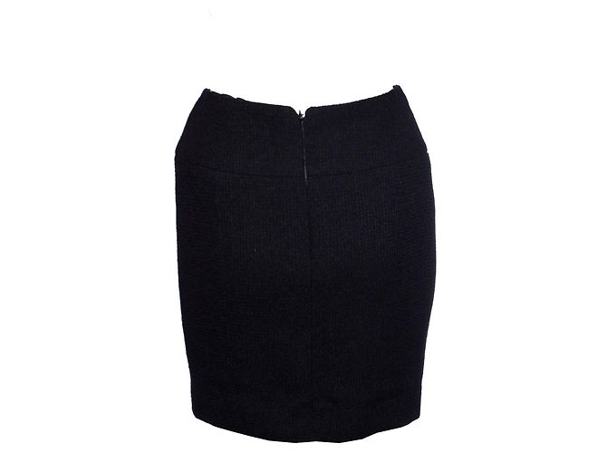 Chanel, Vintage schwarzer Bouclé-Rock. - Ansicht 2