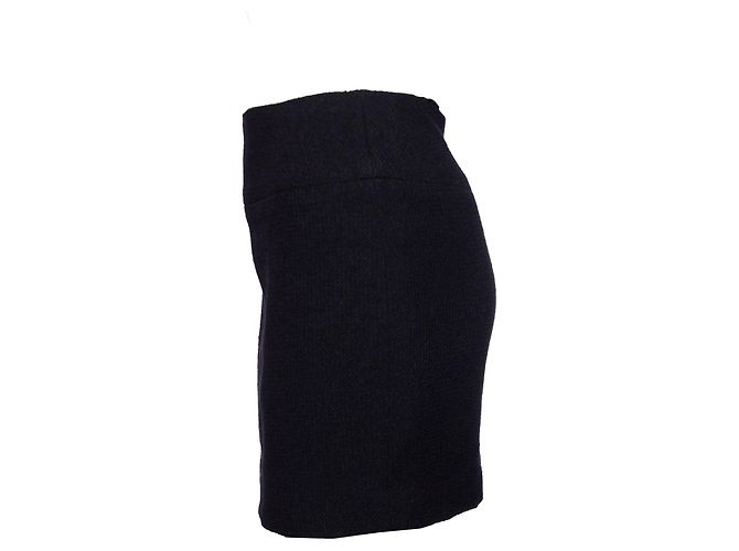 Chanel, Vintage schwarzer Bouclé-Rock. - Ansicht 4