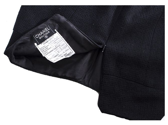 Chanel, Vintage schwarzer Bouclé-Rock. - Ansicht 5