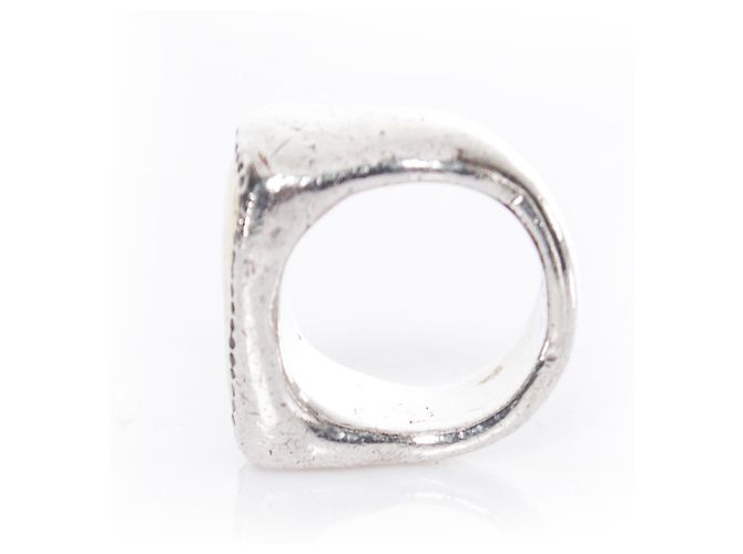 Autre Marque Rosa Maria, Bague en argent avec couche de diamants gris entourant un 18centre d'or k. Argenté Doré - vue 5