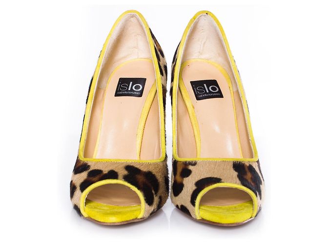 Autre Marque ISLO Isabella Lorusso, Décolleté spuntata in cavallino leopardato. Marrone Giallo - vista 3