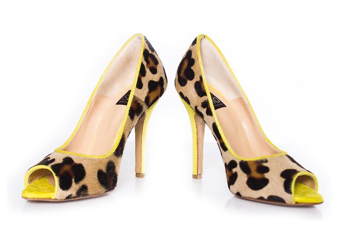 Autre Marque ISLO Isabella Lorusso, Décolleté spuntata in cavallino leopardato. Marrone Giallo - vista 6