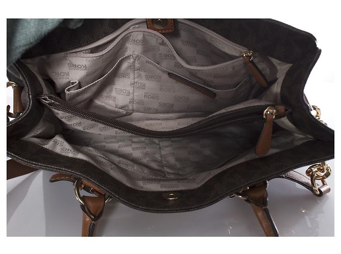 Michael Kors, Brauner Canvas-Monogramm-Shopper. - Ansicht 8