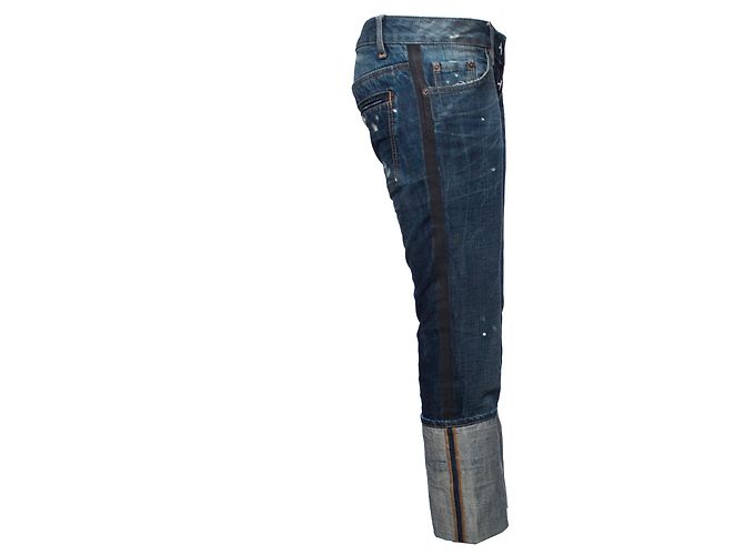 Dsquared2, Vaqueros azules con tubos extra altos en talla IT42/S. - vista 4