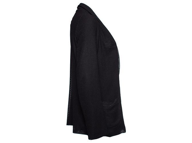 Autre Marque American Retro, Cardigan preto com bolso no peito e 2 bolsos laterais em tamanho 2/M. - vista 2