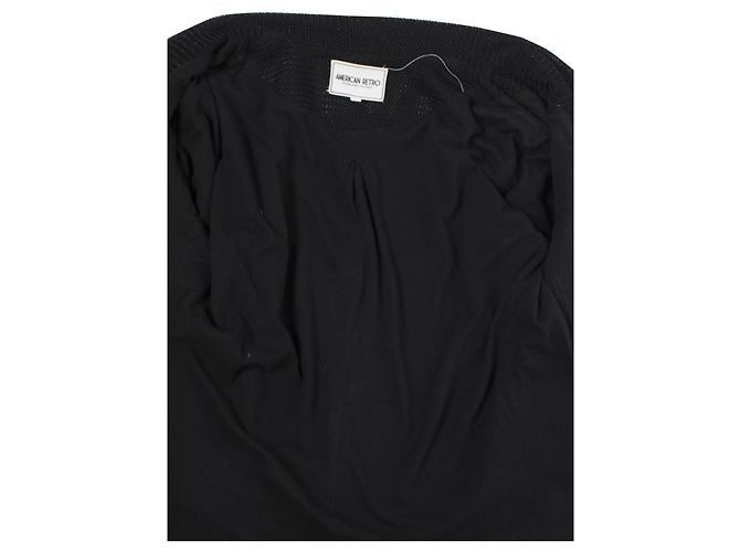 Autre Marque American Retro, Cardigan preto com bolso no peito e 2 bolsos laterais em tamanho 2/M. - vista 5