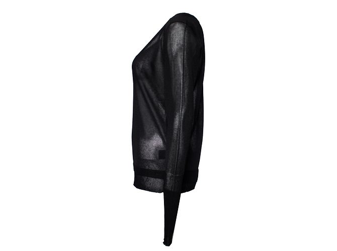Autre Marque Amator, Schwarzes, halbtransparentes Lurex-Top. - Ansicht 2