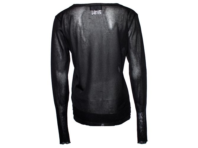 Autre Marque Amator, Schwarzes, halbtransparentes Lurex-Top. - Ansicht 3