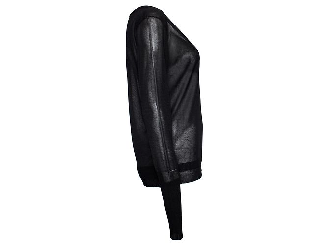 Autre Marque Amator, Schwarzes, halbtransparentes Lurex-Top. - Ansicht 4