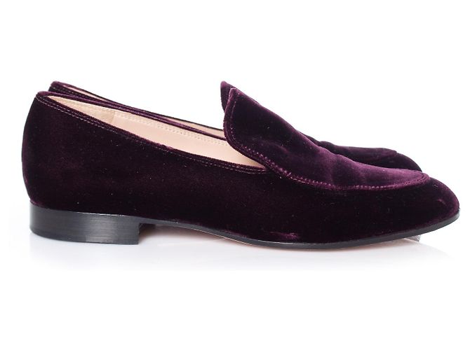 Gianvito Rossi, Mocassini Marcel in velluto bordeaux. Rosso - vista 4