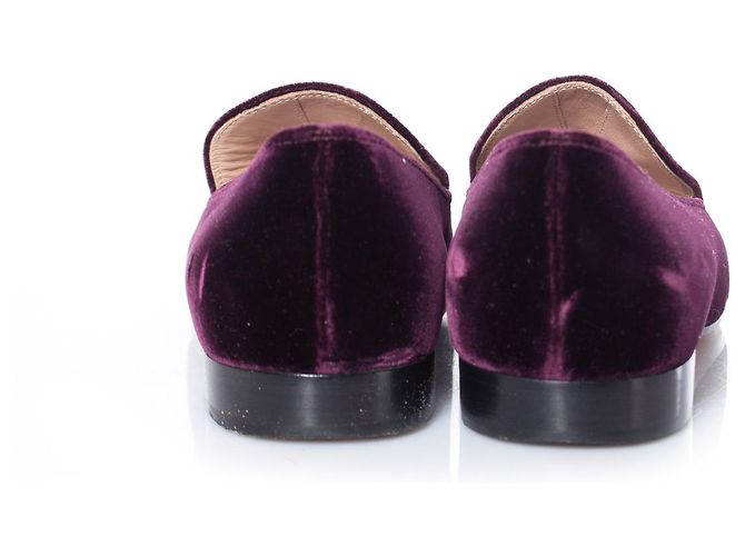 Gianvito Rossi, Mocassini Marcel in velluto bordeaux. Rosso - vista 5