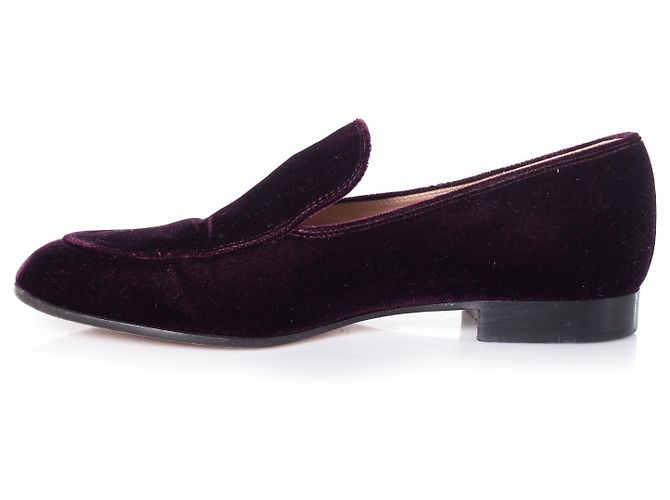 Gianvito Rossi, Mocassini Marcel in velluto bordeaux. Rosso - vista 6