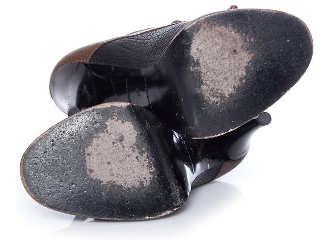 Balenciaga, Kaki/germogli alla caviglia con lacci in pelle nera. Nero - vista 7