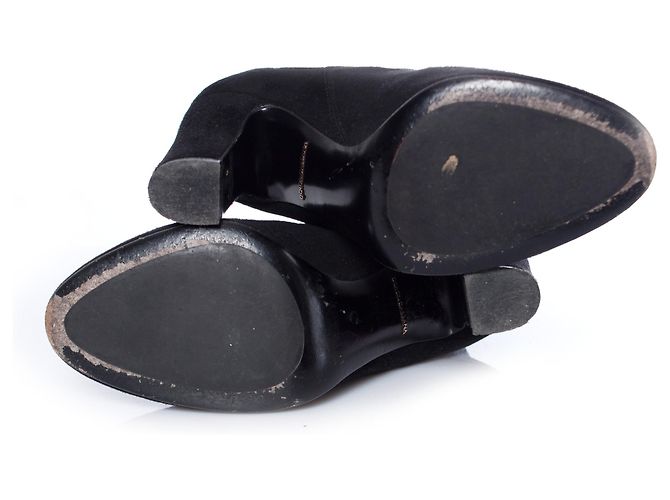DOLCE & GABBANA, Botines chelsea de tacón de ante negro. - vista 7