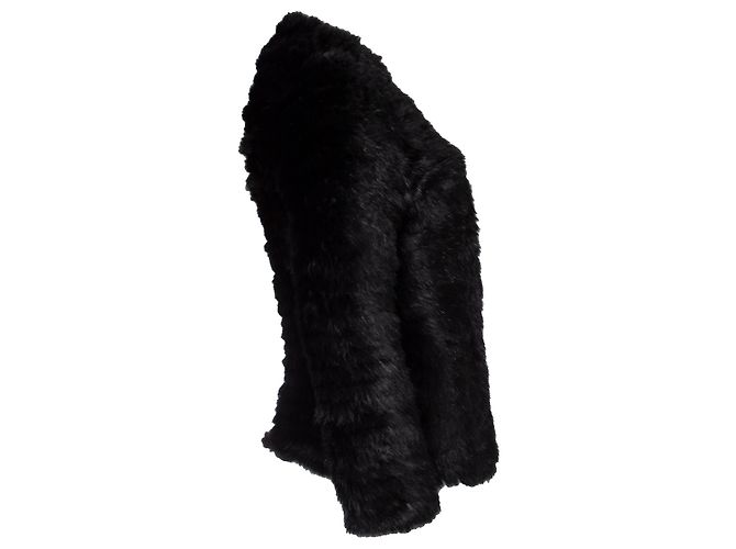 Autre Marque Anna Ventura, Strickjacke aus gestricktem Pelz Schwarz - Ansicht 3