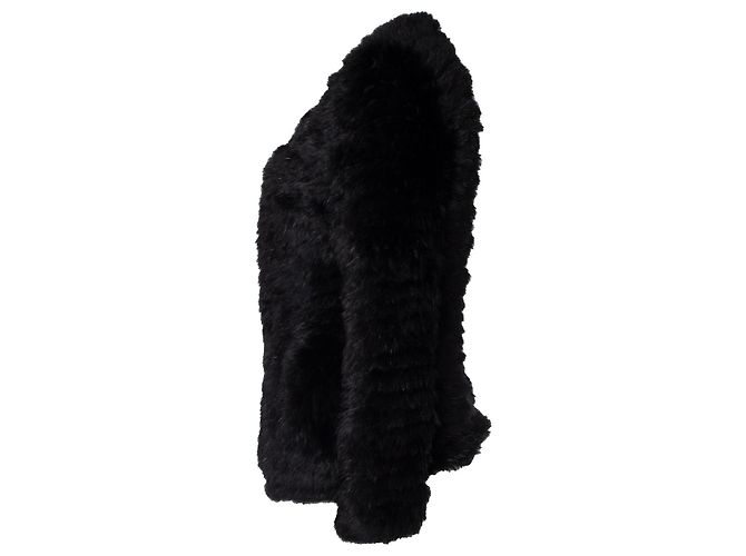 Autre Marque Anna Ventura, Strickjacke aus gestricktem Pelz Schwarz - Ansicht 4