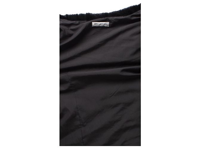 Autre Marque Anna Ventura, Strickjacke aus gestricktem Pelz Schwarz - Ansicht 6