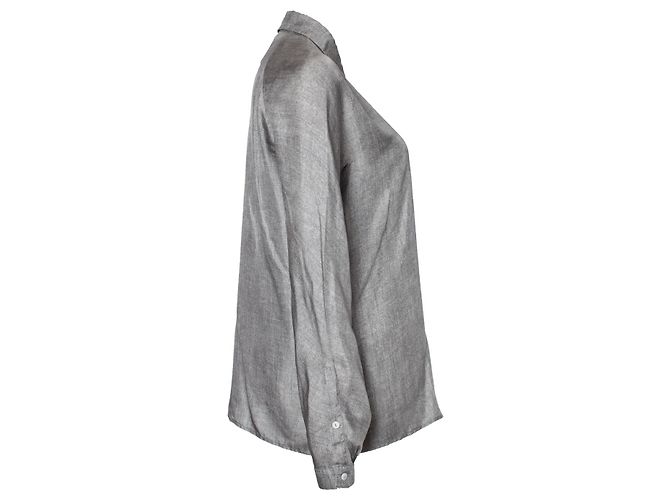 Autre Marque MAX MARA, Camicetta grigia lucida Grigio - vista 3