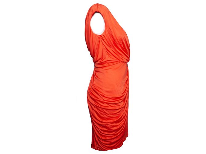 BLUMARINE, Vestido drapeado naranja - vista 4