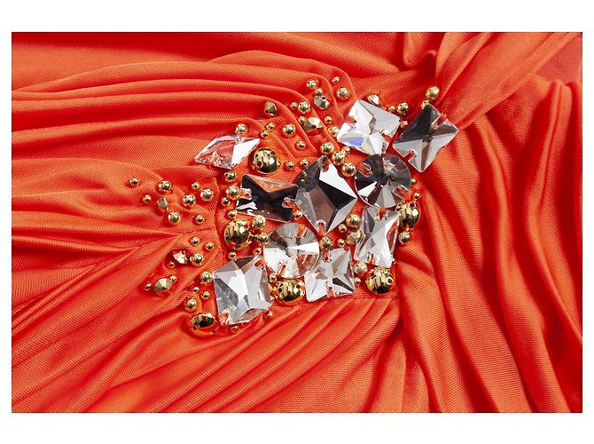 BLUMARINE, Vestido drapeado naranja - vista 5