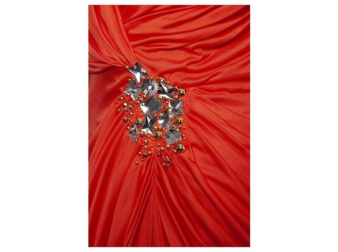 BLUMARINE, Vestido drapeado naranja - vista 8