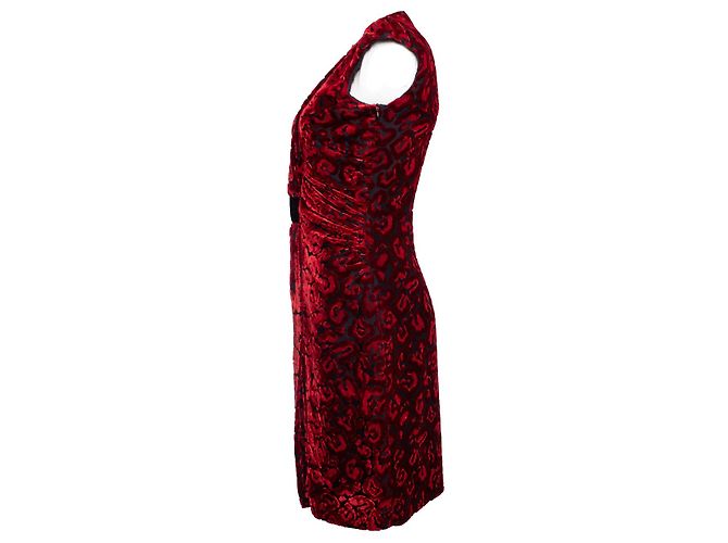Jacquard Prada, rotes Samtkleid - Ansicht 4