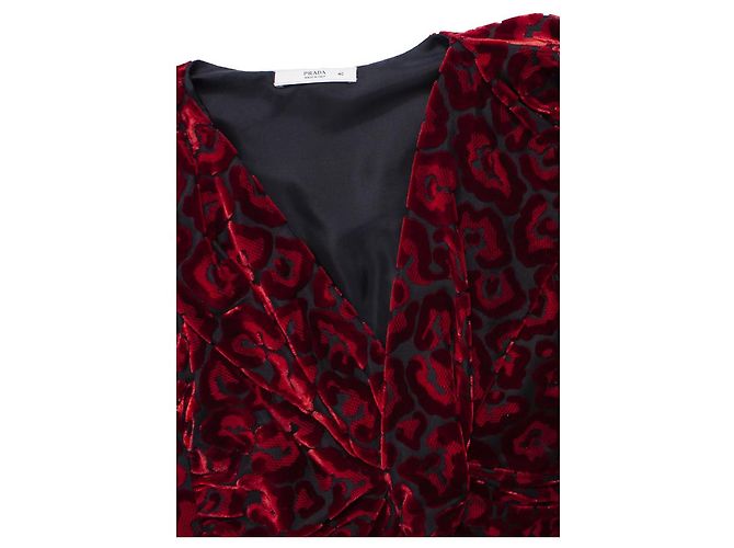 Jacquard Prada, rotes Samtkleid - Ansicht 6