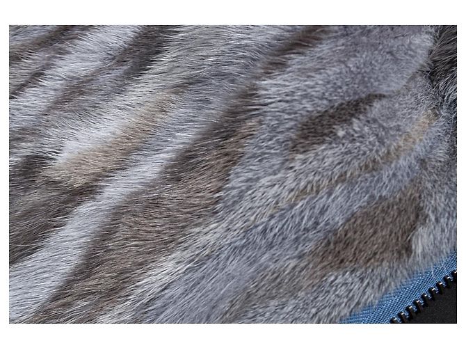 Philipp Plein, Chaqueta con capucha y cremallera de pelo Azul Gris - vista 5