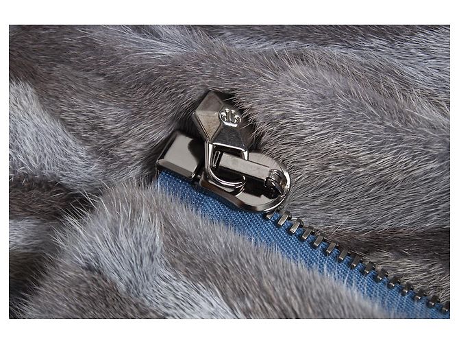Philipp Plein, Chaqueta con capucha y cremallera de pelo Azul Gris - vista 6