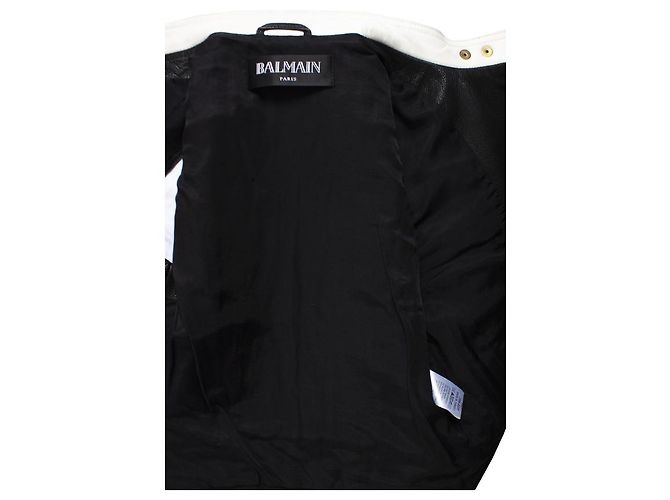 Balmain Balmaın, Ärmellose Bikerjacke Schwarz Weiß - Ansicht 5