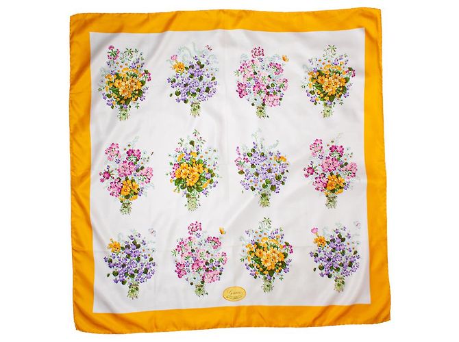 gucci, Sciarpa vintage con stampa floreale Giallo - vista 2