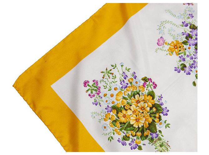 gucci, Sciarpa vintage con stampa floreale Giallo - vista 8